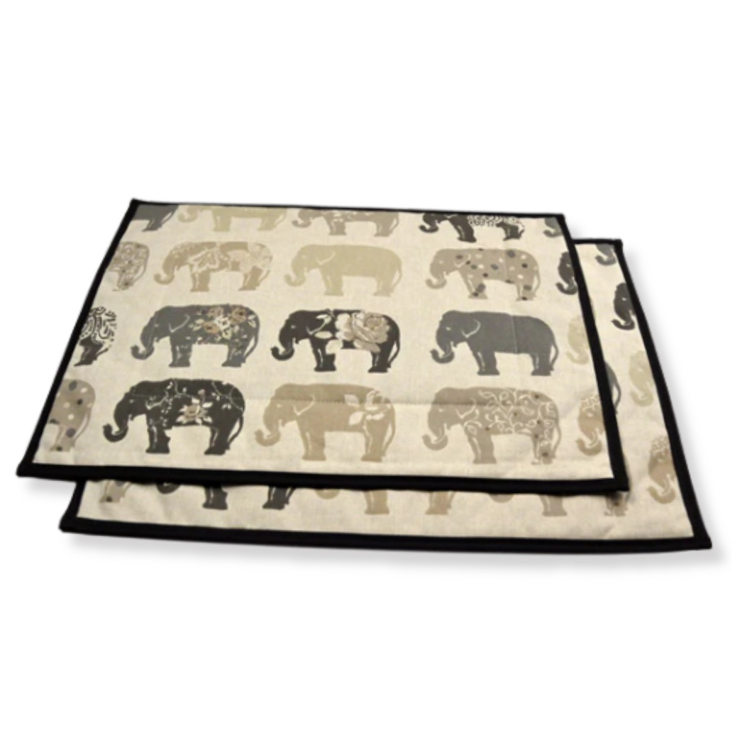 Placemats, Grey Elephants