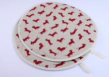 Load image into Gallery viewer, Aga Tops, Range Covers, Chef Pads, Hob Covers, Red Dachshunds
