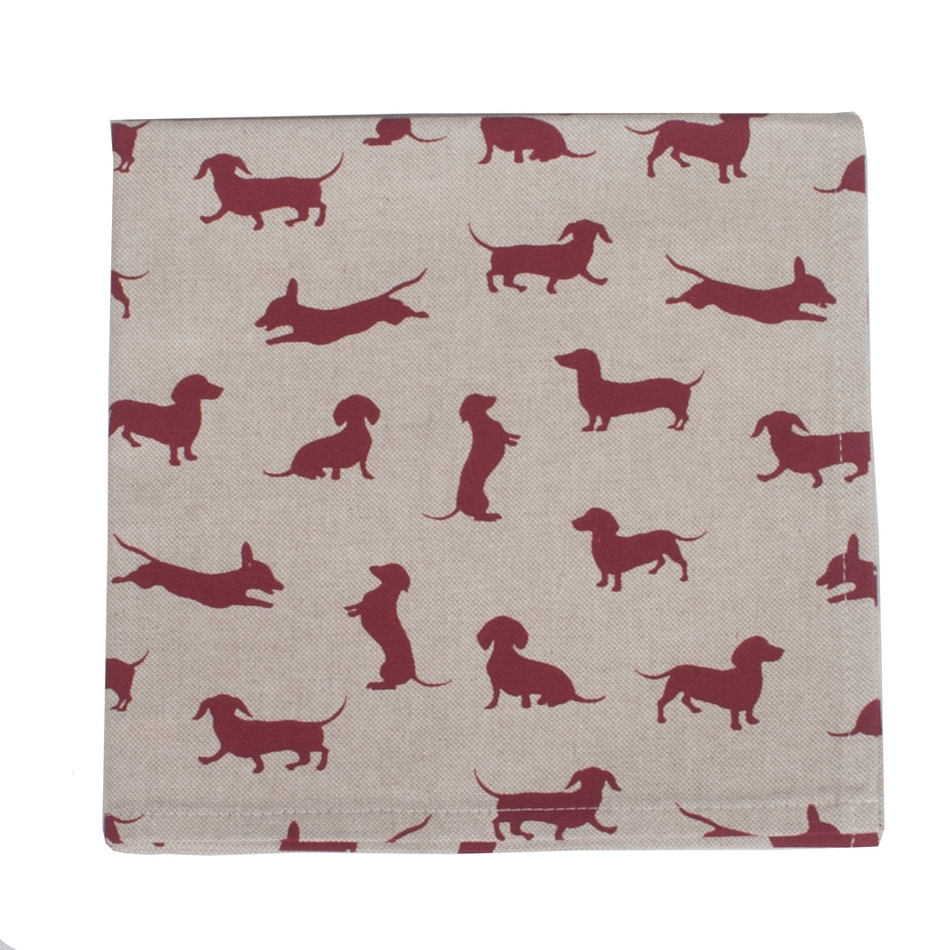 Napkins x 4, Red Dachshund