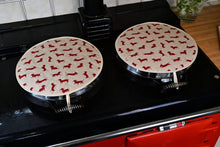 Load image into Gallery viewer, Aga Tops, Range Covers, Chef Pads, Hob Covers, Red Dachshunds
