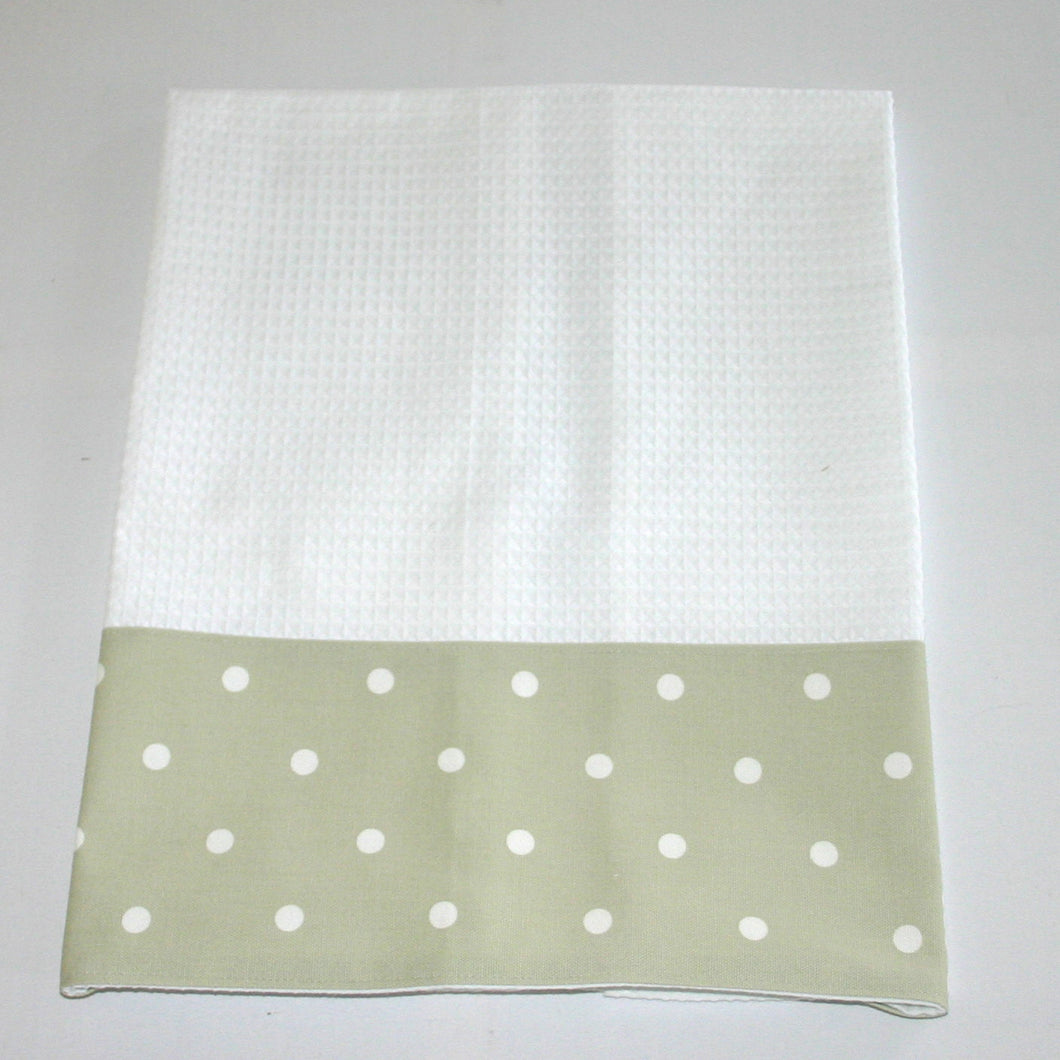 Waffle Tea Towel - green spot